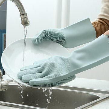 High Quality Silicone Dish Washing Kitchen Hand Gloves image 2